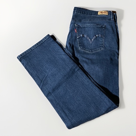 Levi's‎ 505 Jeans Women's 36" x 30" Straight Leg Mid Rise Dark Wash Red Tab - Picture 1 of 7